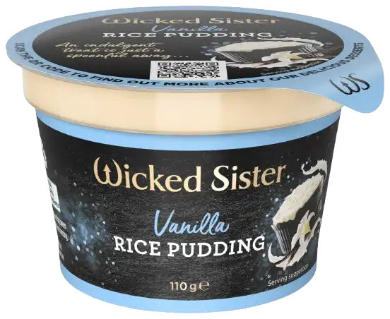 Wicked-Sister-Food-Service-110g-Front-Angle-Vanilla-Rice-Pudding-HR